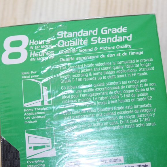 MAXELL T-160 8 HOUR BLANK VIDEO CASSETTE TAPES VHS NEW-SEALED PACK of 3 - Picture 5 of 8